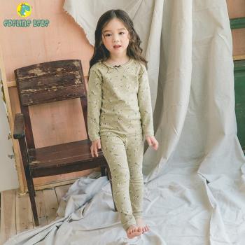 韓國女寶寶兒童純棉磨毛內衣套裝