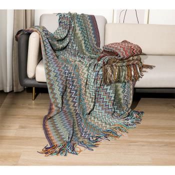 波西米亞毛毯辦公室午睡毯針織空調蓋毯沙發毯子民宿搭毯床尾毯巾