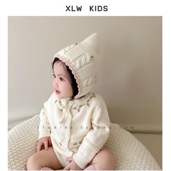 ins風可愛甜美針織保暖嬰兒帽子