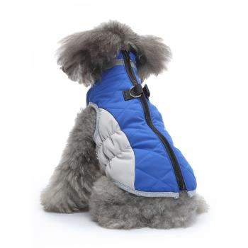 寵物小狗冬裝棉衣狗衣服胸背款可牽引棉服秋冬季保暖拉鏈夾克服飾