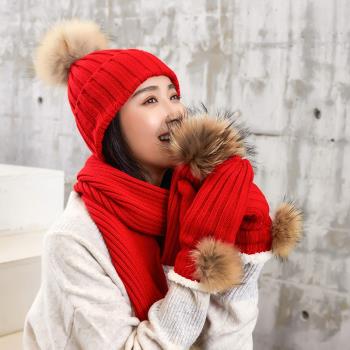 韓版潮流冬季保暖騎車套裝帽子