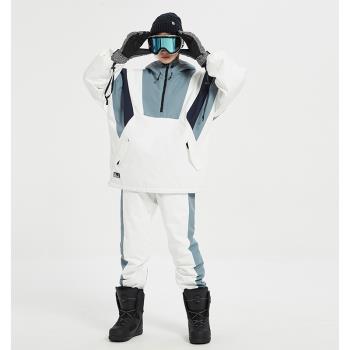 ACTIVERSION防水防風保暖滑雪服男女款單板雙板透氣滑雪衣褲套裝