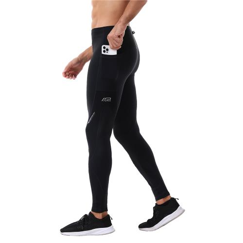 MZP-X壓縮褲男S款加絨健身保暖運動跑步馬拉松護膝透氣緊身褲秋冬