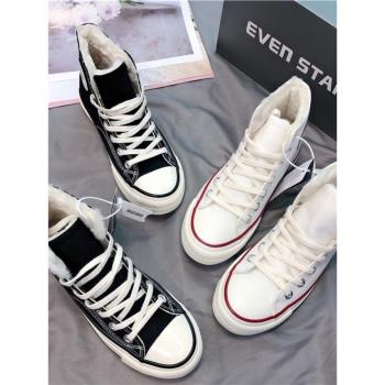 EVENSTAR星星圓標圖案高幫帆布鞋