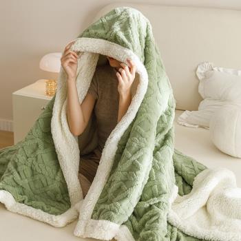 珊瑚絨毛毯被子冬季加厚羊羔絨毯子床上用法蘭絨午睡空調蓋毯單人