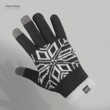 冬季新品羊駝絨戶外防風保暖手套