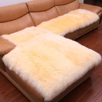 純羊毛沙發坐墊冬季加厚真皮沙發墊子整張羊皮皮毛一體墊羊毛墊