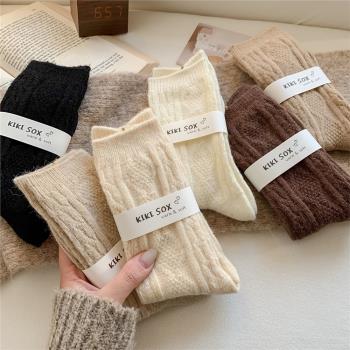 秋冬襪子女日系女士羊毛襪ins潮冬季保暖堆堆襪韓版潮流中筒襪