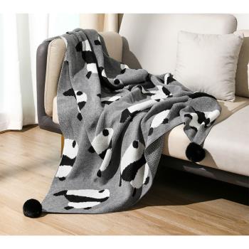 ins可愛熊貓針織沙發毯辦公室臥室客廳空調毯保暖午睡毯裝飾毛毯