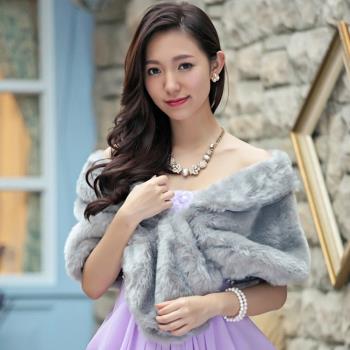 禮服仿皮草旗袍晚宴姐妹伴娘婚紗