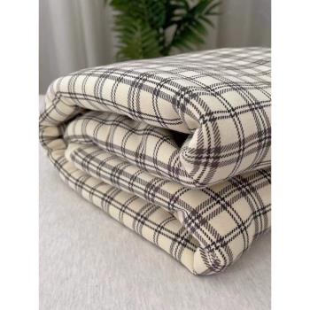 純棉針織格子奧力絨加厚加絨保暖柔軟單人床單蓋毯140*210可鋪可
