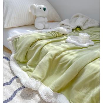 ins風博主款 羊羔絨毛毯加厚保暖牛奶絨辦公室午睡毯冬季沙發蓋毯