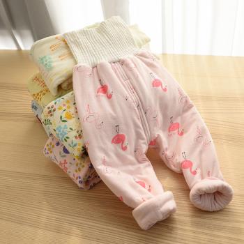 寶寶女童保暖高腰嬰幼兒加厚棉褲