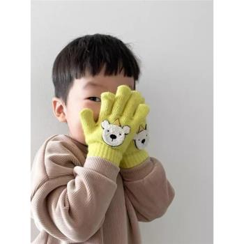冬季防寒保暖分指寫字兒童手套
