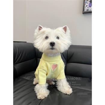小白家秋冬新款狗狗衣服套頭西高地比熊馬爾濟斯寵物保暖可愛毛衣