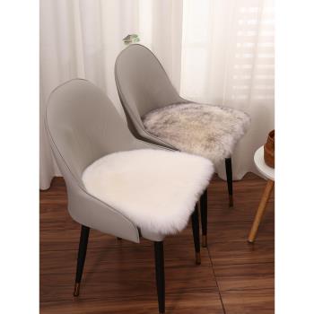 純羊毛馬蹄形椅墊U形墊子家用純色餐桌椅坐墊加厚保暖輕奢防滑