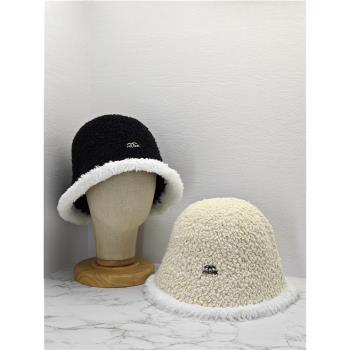 韓版顆粒絨女冬季保暖遮臉漁夫帽