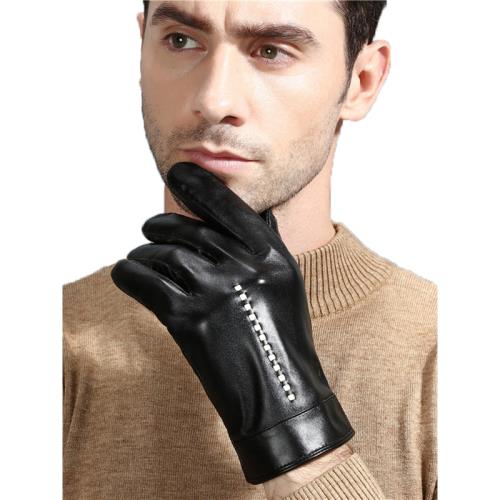 羊皮手套男騎車摩托車冬天加絨加厚保暖開車騎行防寒防風觸屏手套