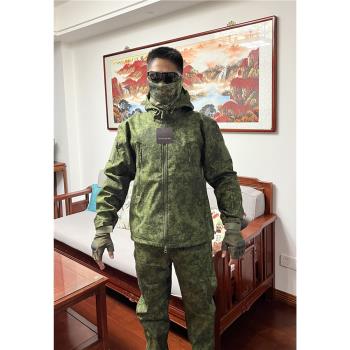 跨境貨源TAD鯊魚皮軟殼沖鋒衣套裝戶外迷彩上衣男士保暖沖鋒褲