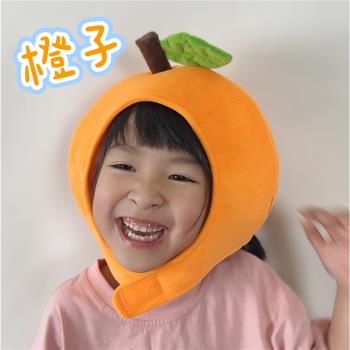 可愛卡通水果橙子頭套表演毛絨