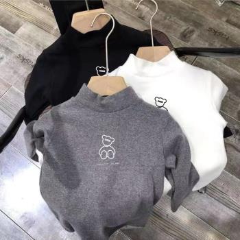 秋冬兒童德絨半高領內搭打底衫