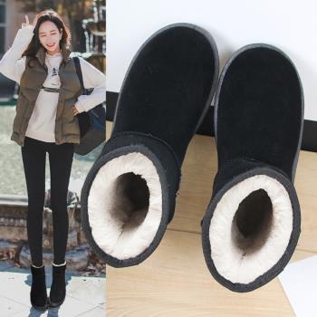 韓版女學生加絨加厚平底雪地靴