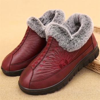冬季雪地平底加絨保暖老北京布鞋