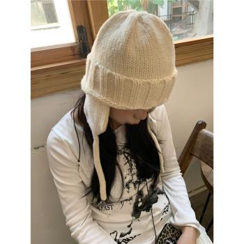 韓國可愛冬季護耳針織雷鋒帽女小眾保暖簡約時尚個性毛線帽套頭帽