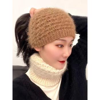 冬季針織頭巾護耳保暖發帶毛線