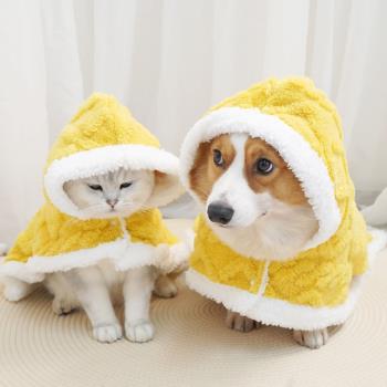 寵物狗狗衣服秋冬保暖斗篷貓咪披風睡衣寵物睡袍柯基泰迪比格柴犬