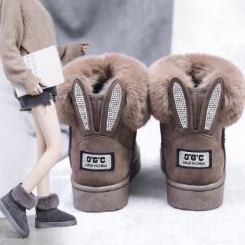 雪地靴女2023年新款冬加絨加厚短筒時尚洋氣可愛厚底保暖網紅棉鞋