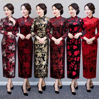 旗袍女加厚保暖中國風演出旗袍
