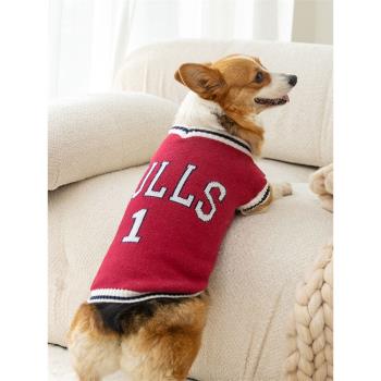 柯基犬專用毛衣秋裝保暖馬甲秋季冬季衣服柴犬中型犬寵物狗狗衣服