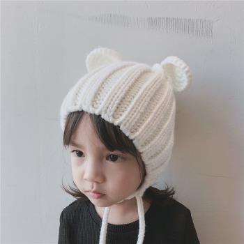 可愛耳朵2歲男女童毛線嬰兒帽子