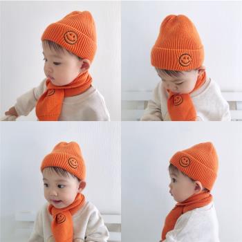 男童冬天韓版嬰兒毛線帽保暖套裝