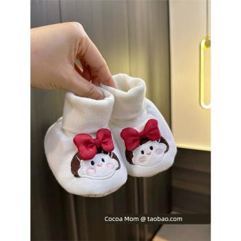 春秋嬰兒女寶寶一體棉質透氣鞋襪