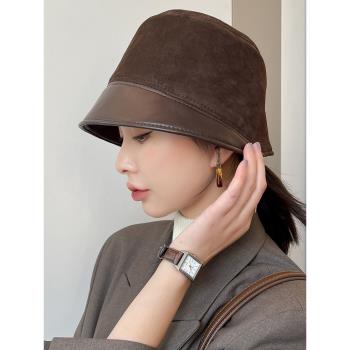 韓國小羊皮秋冬保暖女氣質帽子