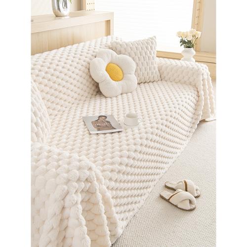 ins冬季毛絨沙發蓋布冬款保暖高級感沙發巾沙發套沙發毯2023新款