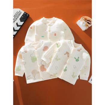 開衫男女寶寶夾棉0-2歲保暖內衣