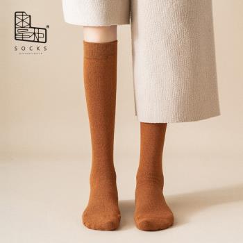 秋冬加厚毛圈壓力純棉保暖小腿襪