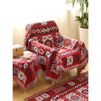 出口外貿歐式沙發坐墊床尾蓋巾沙發罩民宿裝飾地毯樣板間飄窗墊
