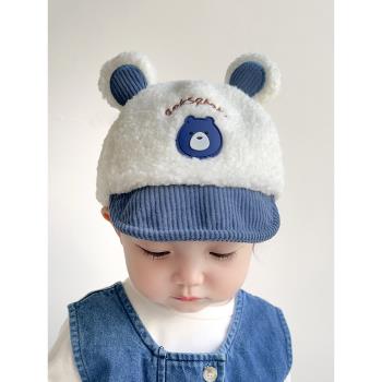 超萌小熊造型冬天保暖嬰兒帽子