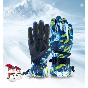 滑雪手套男冬季加絨加厚保暖防寒防風防水可觸屏摩托車騎行棉手套