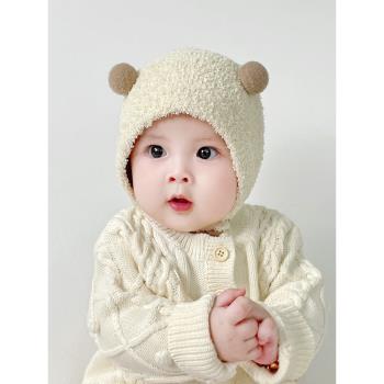 嬰兒帽子秋冬款新生幼兒針織護耳帽冬季男童女寶寶保暖包頭毛線帽