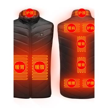 USB充電智慧羽絨棉背心發熱馬甲