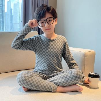 GILE兒童德絨保暖內衣套裝發熱無痕睡衣男女童加絨秋衣秋褲