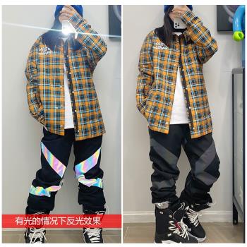 John snow男女單板雙板X反光滑雪褲防水寬松保暖杜邦棉耐磨韓國