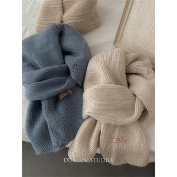 物有所值的一款小圍巾韓國小眾簡約百搭保暖窄版圍脖秋冬毛線情侶
