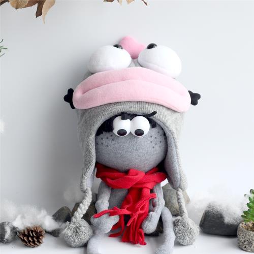 plumo皮洛姆原創毛線針織保暖帽秋冬帽子卷邊帽萌可愛護耳帽親子