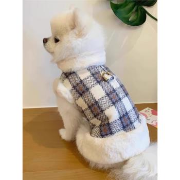 寵物狗狗加絨衣服馬甲可牽引冬季泰迪小型幼犬比熊博美貓咪保暖裝